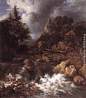 Jacob van Ruisdael Waterfall in a Mountainous Northern Landscape painting